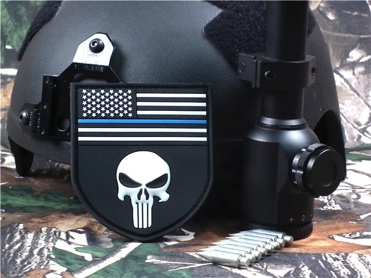 Тонкая Голубая линия США американский флаг Снайпер 3D ПВХ Каратель ЧЕРЕП devgru патч Мультикам эмблема с изображением флага морской печати нашивки значки
