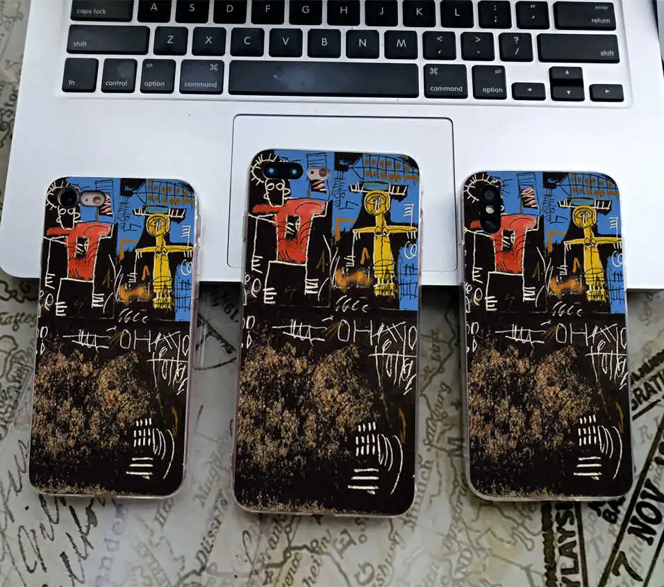 Minason, художественный чехол с граффити Jean Michel Basquiat для iPhone X, 5 S, 5S, XR, XS Max, 6, 6 S, 7, 8 Plus, мягкий силиконовый чехол для телефона, Fundas