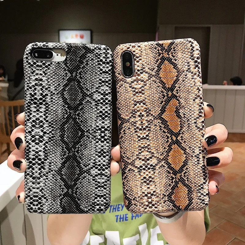 

Abstract Geometric snake Case For iPhone X XR XS Max Vintage Skin gg Cases Cover For iPhone 7 8 6 6s Plus Snake Skin cover coque