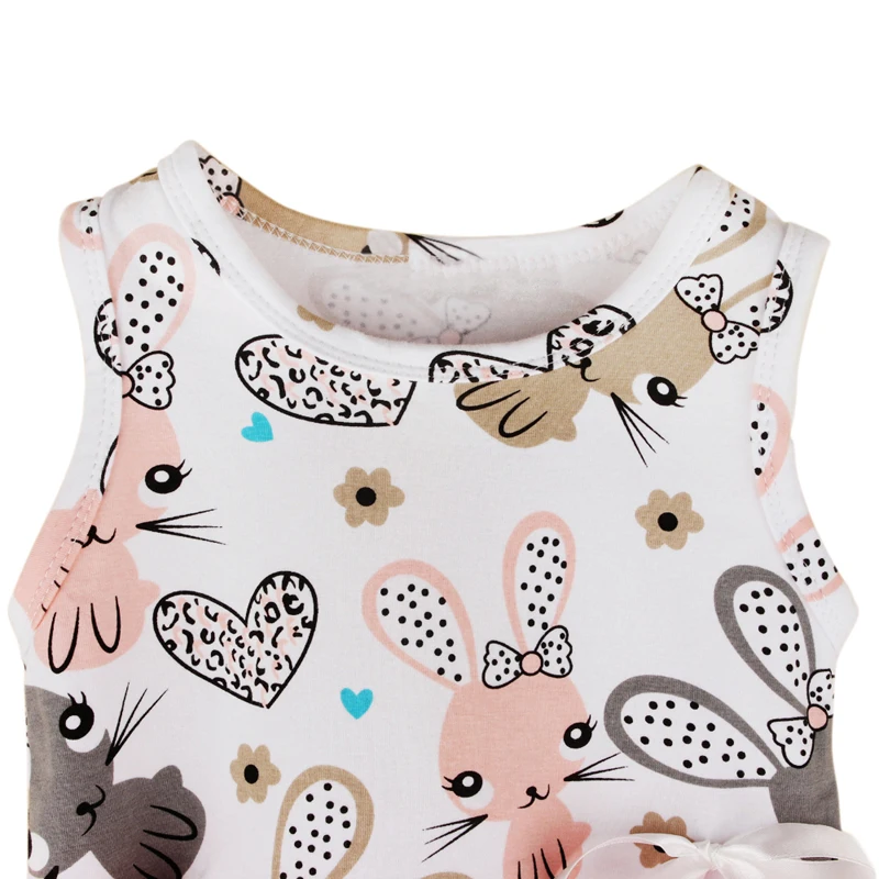 Summer Style Baby Girls Dress Cute Cartoon Rabbit Princess Newborn Cotton Infant Clothes Dresses for 1-4 Years Kids | Детская одежда и
