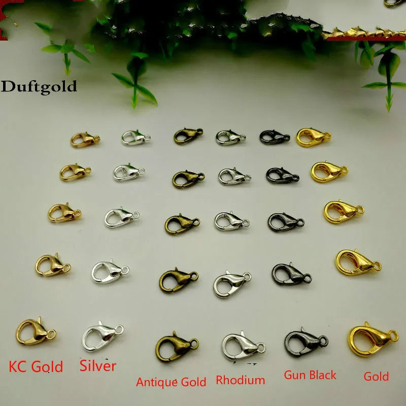 

10pcs/Lot Lobster Clasps Claw DIY Necklace Bracelet Jewelry Making Fastener Hook Findings Size (10mm/12mm/14mm/16mm) Duftgold