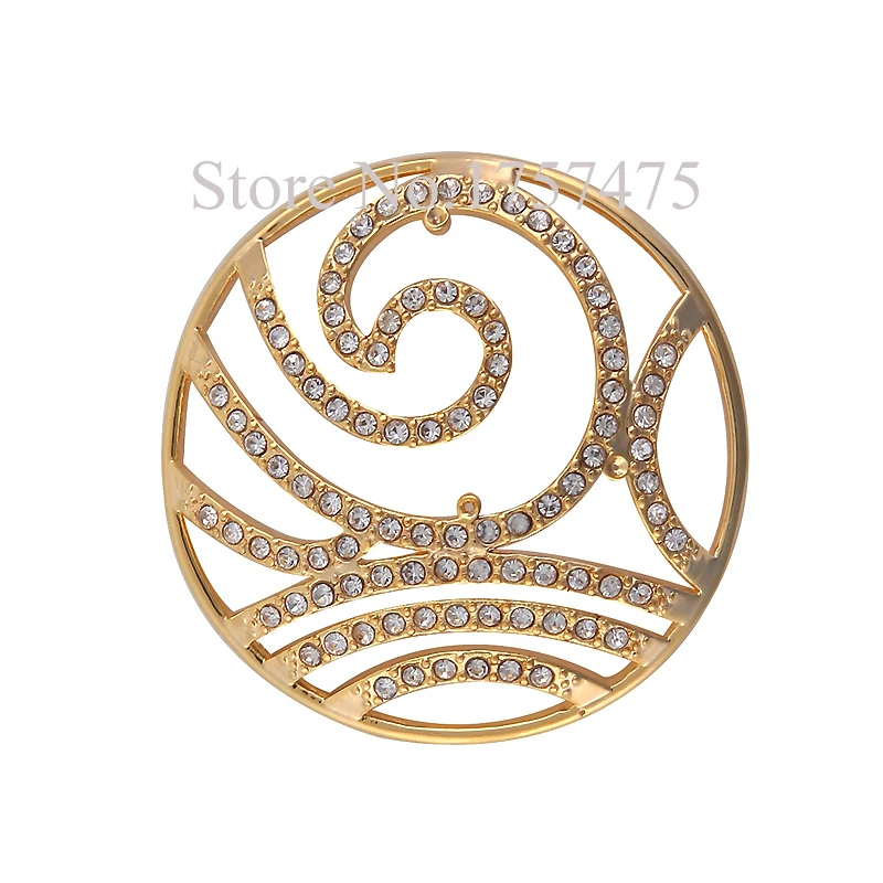 TDIYJ High Quality 1.2mm Thickness My Coin Bijoux 33mm Flower Disc with Crystals for Frame Pendants 6pcs/lot | Украшения и