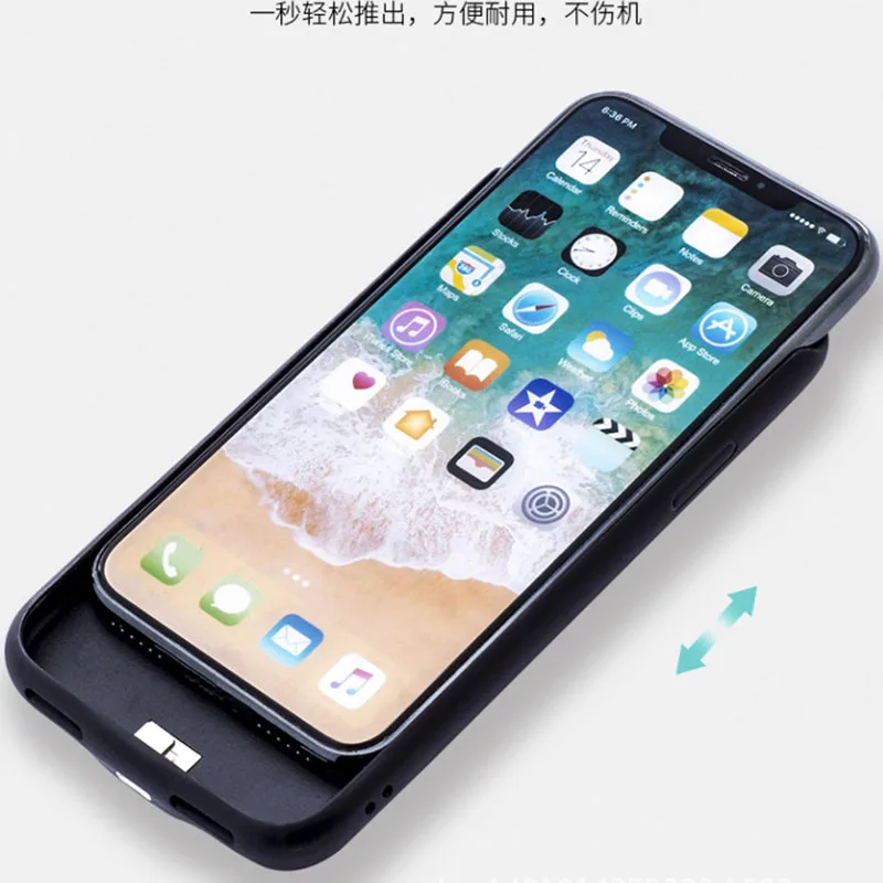 Для iPhone X XS чехол для батареи 6000 мАч емкость мрамор портативный внешний