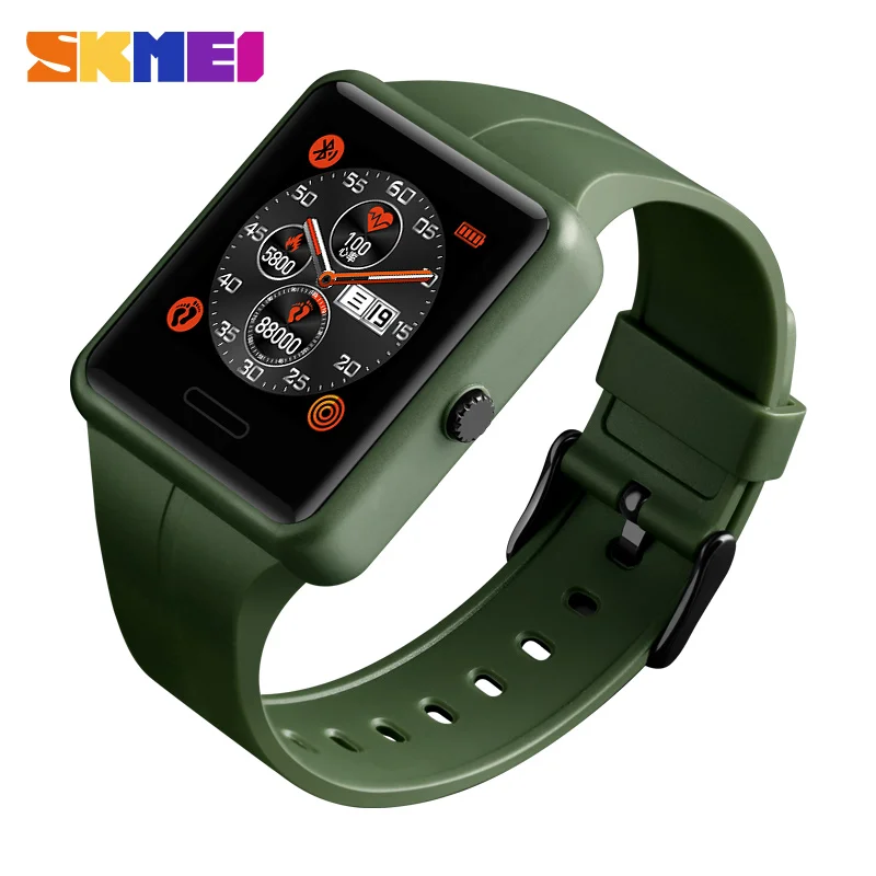army green SKMEI многофункциональные спортивные часы с Bluetooth и монитором сердечного ритма, водонепроницаемые мужские цифровые наручные часы, мужские часы 1525 - Цвет: army green