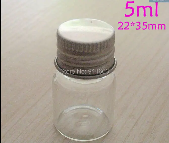 (50sets/lot) 5ml 18mm opening clear glass vials +18mm screw aliminium caps+rubber stopper Screw mouth bottles | Дом и сад