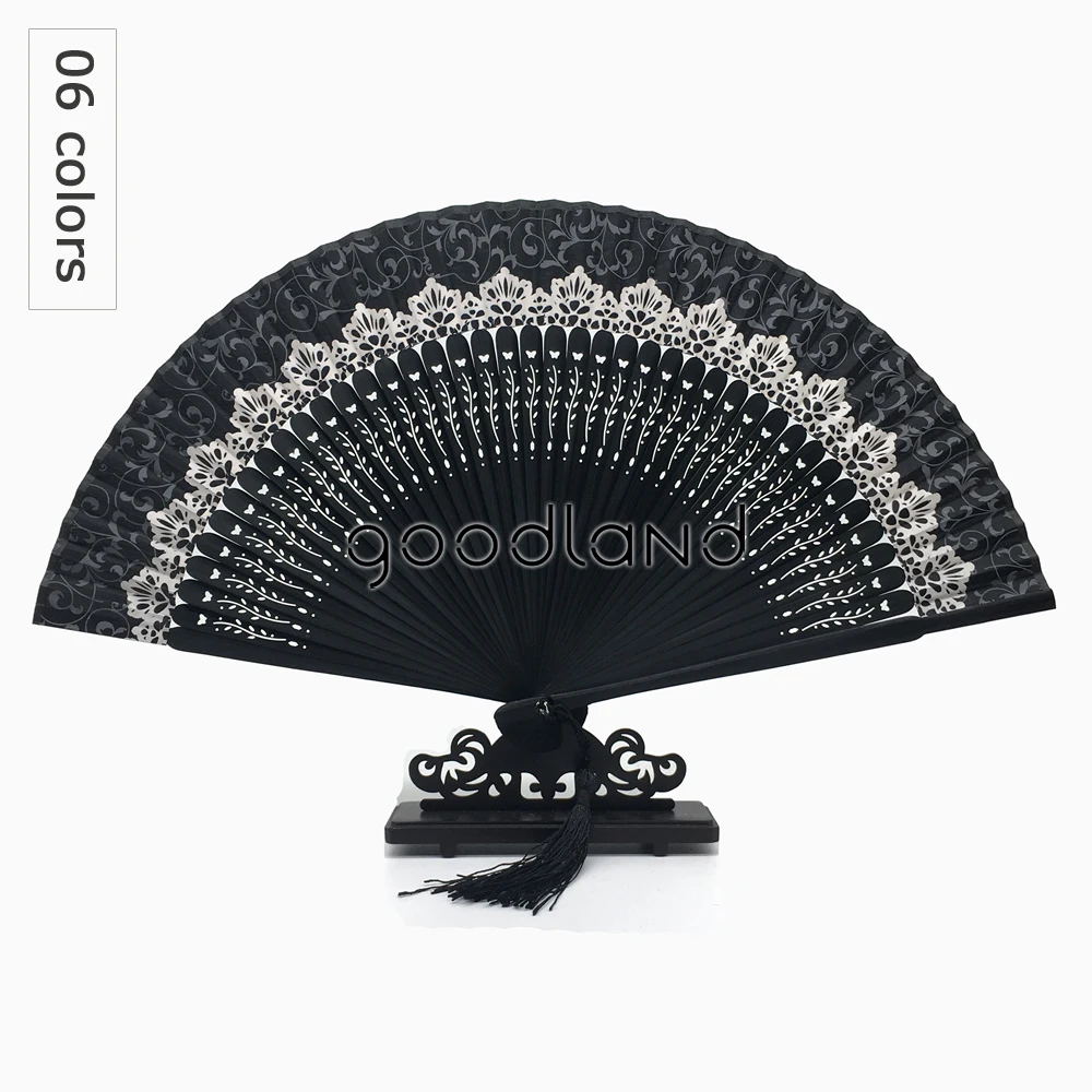 Бесплатная доставка 1 шт. с геометрическим узором бамбуковый ручной вентилятор