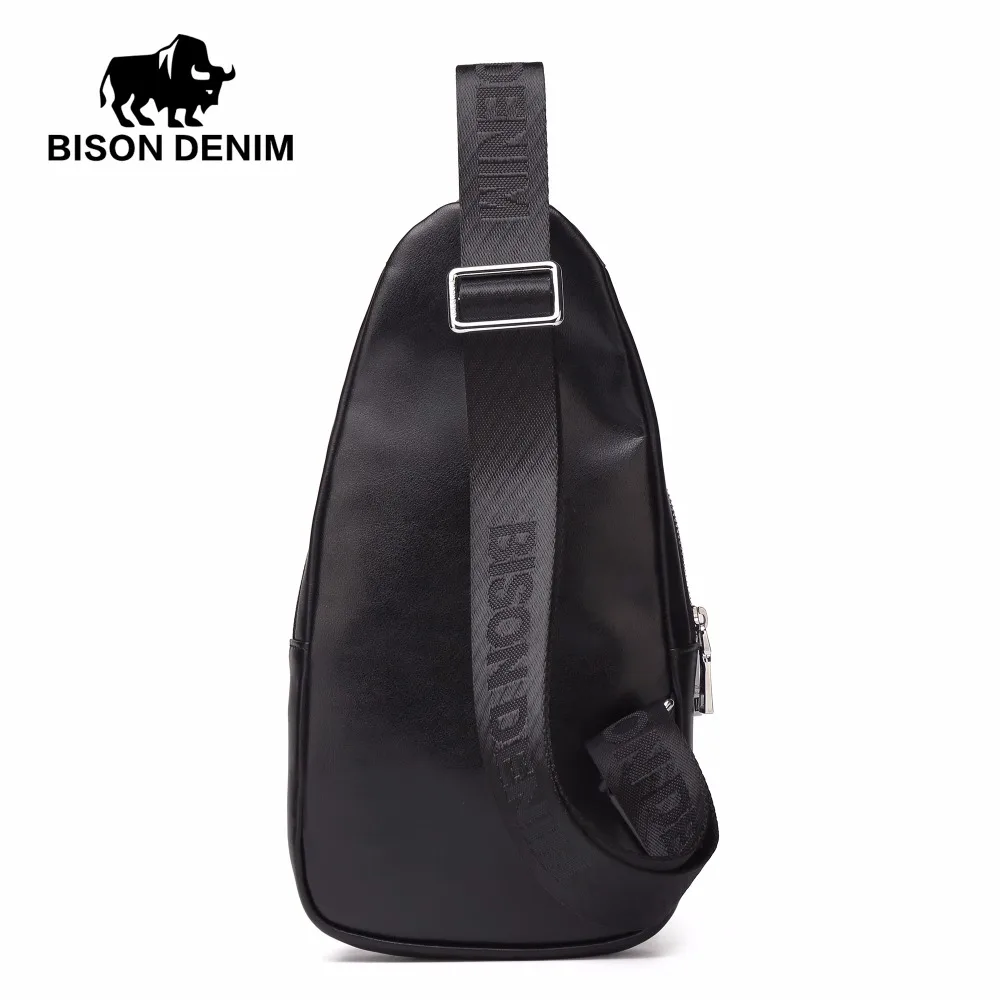 Мужская сумка мессенджер BISON DENIM из натуральной кожи через плечо на каждый