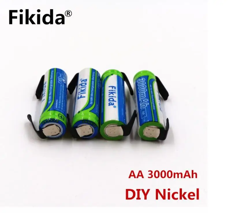 

Fikida batera AA NI-MH 3000 mAh 1,2 V AA batera recargable 2A Bateria O control remoto/el ctrico+DIY nquel