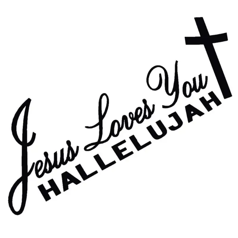

Car Styling Jesus Loves You Hallelujah Christian Reflective Car Sticker Automobiles Black Letter Reflective Decal Auto Decor