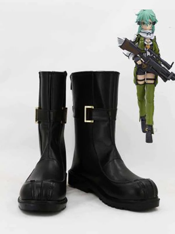 Sword Art Online II фантомная пуля Asada Shino Sinon Обувь для костюмированной вечеринки Ботинки