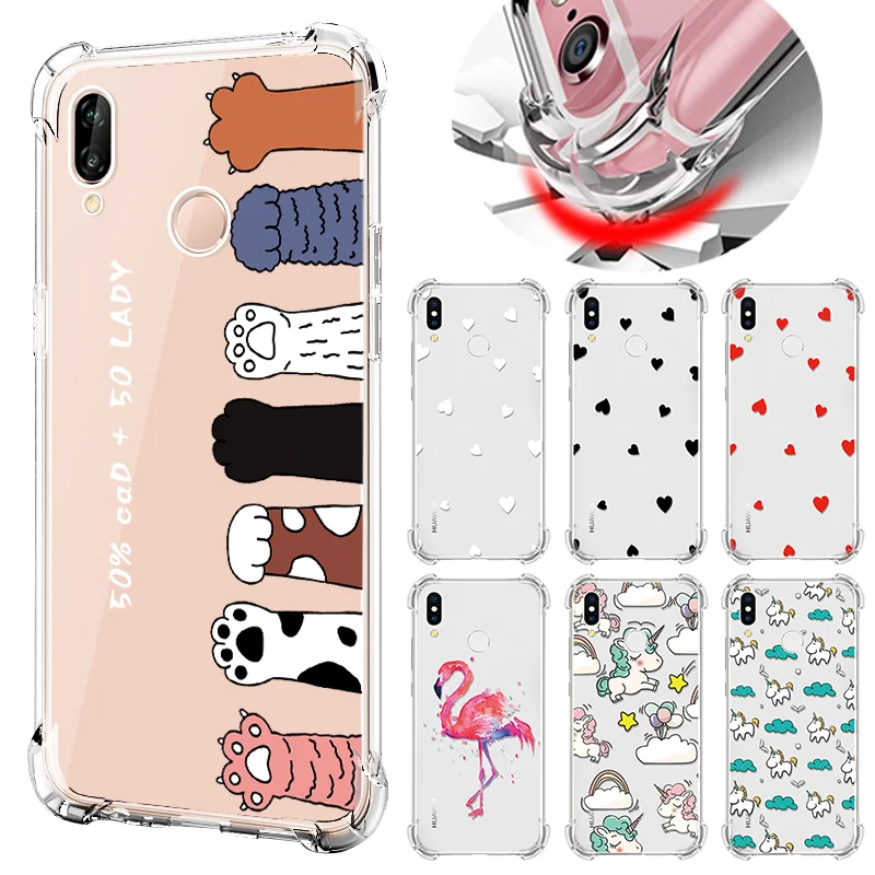 Подушка безопасности для TPU чехол для телефона для huawei P30 P20 P10 P9 Коврики 9 10 20 Pro Plus Honor 10 8X9 Lite Nova 3i 4 Y9 P Smart пара Coque