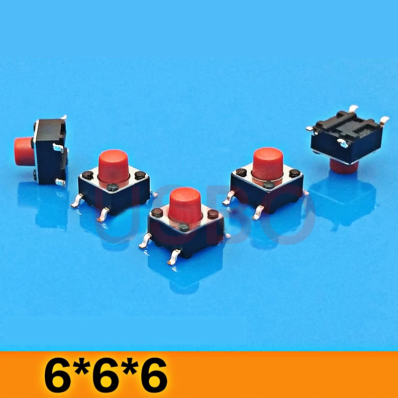 4 штырьки SMT мини ручной сенсорный выключатель SMD Такт переключатель 6*6*6 мм белый