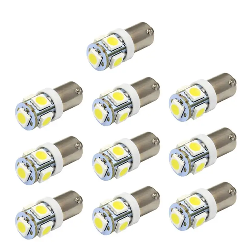 10 x T11 BA9S Белый 5 LED 5050 SMD Автомобильная клиновидная боковая лампа 12V Прямая поставка
