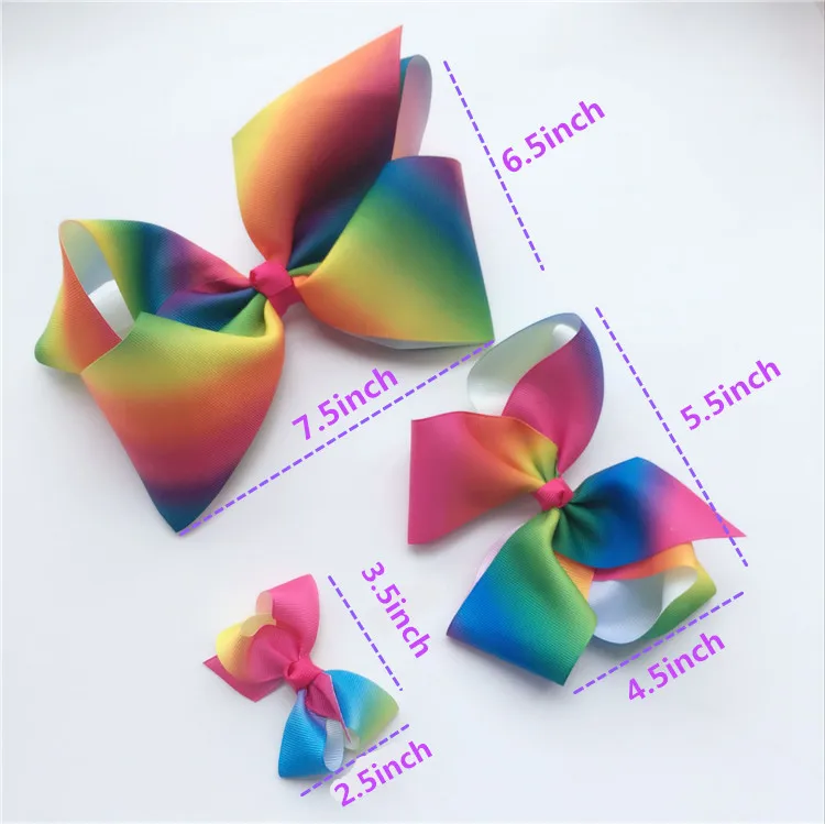 

10pcs/lot Girls Large Size Grosgrain Rainbows Hair Bows With Hair Clips Kids Boutique Hair Ribbon Bows For Gifts Accessories