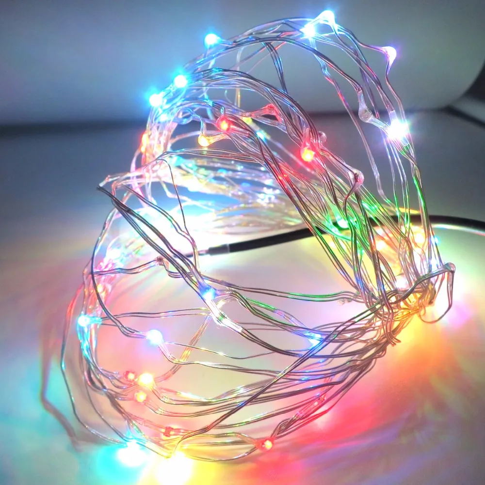 10pcs/LOT 10m DC12V Powered LED String Fairy Light RGB many Colorful Cooper Wire Waterproof Decorative Christmas Holiday 100LED | Освещение