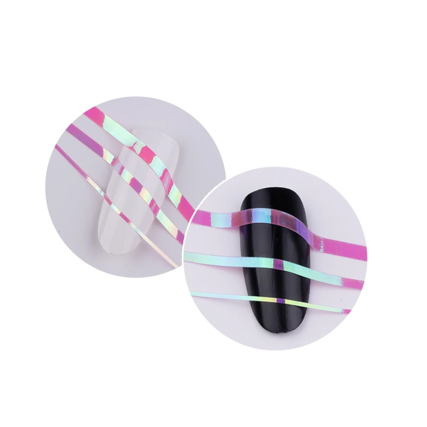 3 шт. клейкая лента для ногтей линия Конфета &quotРусалка&quot Цветная Клейкая