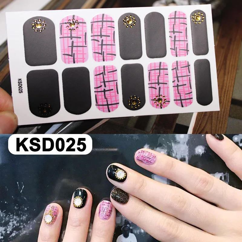 KSD025 14 шт/лист бронзовые блестящие наклейки для ногтей 3D DIY украшения для ногтей- MS - Цвет: KSD025