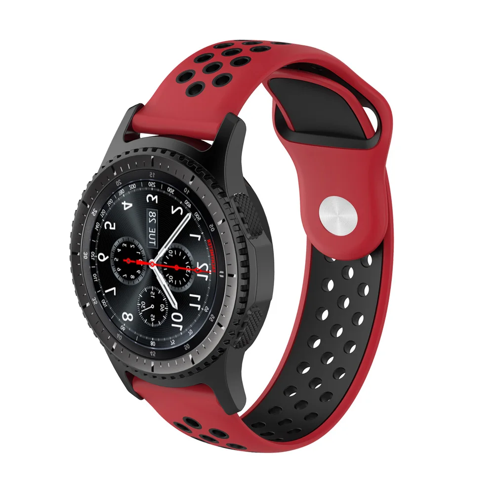 Двухцветный сшивание сменный ремешок для часов 20 мм для Xiaomi Huami Amazfit Bip 22 мм ремешок для samsung gear S3 Смарт-часы