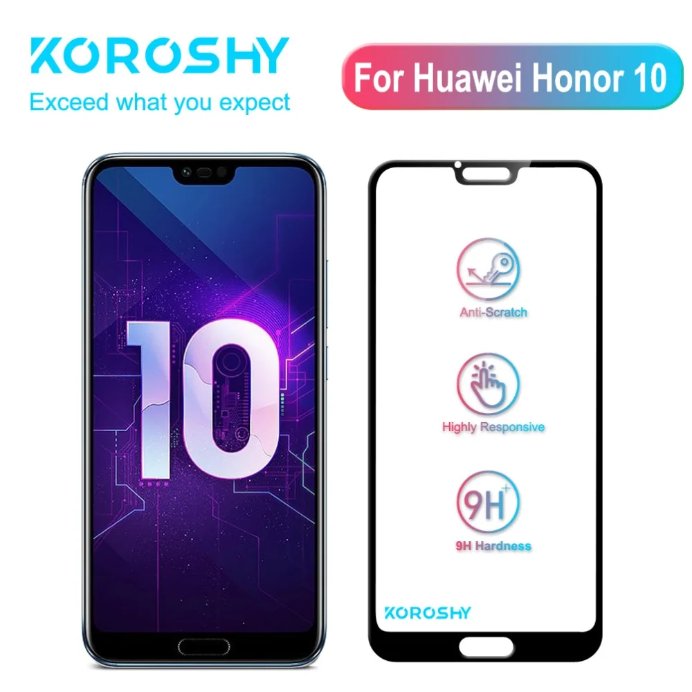 

KOROSHY 2.5D Full Cover Tempered Glass for Huawei Honor 10 Honor10 Screen Protector 9H Protective Safety Glass Film