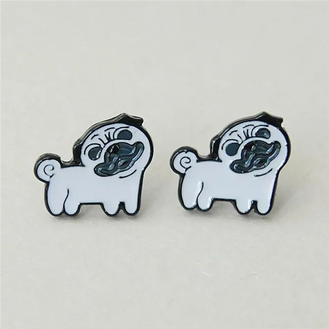 Daisies One Pair Boho Bull Terrier Bome Puppy Dog Stud Earrings for Women Fashion Statement Animal Shape Jewelry images - 6