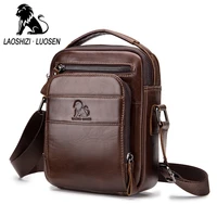 brand genuine leather man shoulder bags fashion vertical flap cow leather messenger bag for male mens casual tote handbags