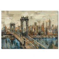 superb skills artist hand painted impression new york city oil painting on canvas impression brooklyn bridge oil painting