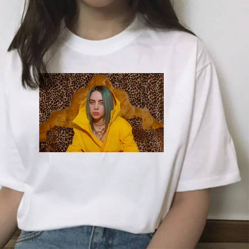 7229 Billie eilish Футболка женская хип-хоп топы Новая забавная модная футболка harajuku ulzzang 90s гранж уличная футболка Повседневная Женская - Цвет: 7229