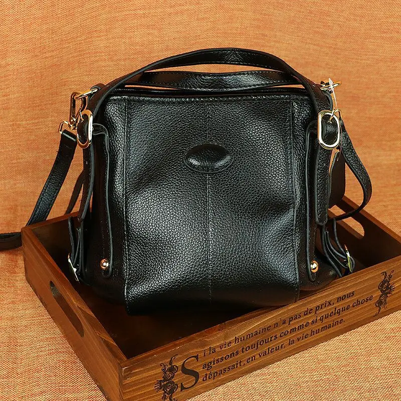 Новая весенняя женская сумка Tidal Bucket настоящая кожаная корейская модная на одно