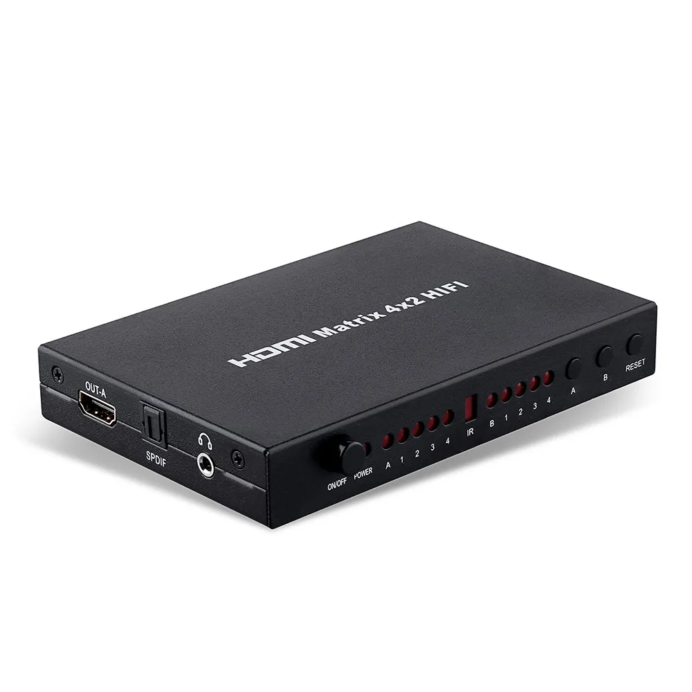 Tomsenn 4x2 HDMI 1,4 V матричный коммутатор/сплиттер(4-вход, 2-выход) с пультом дистанционного управления поддерживает HDMI 1,4, 3D, 1080 p, 4 K x 2 K