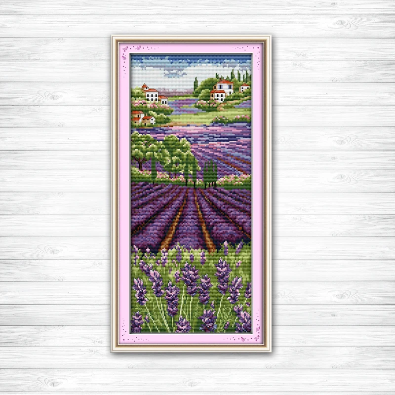 Набор для вышивки крестиком Lavender champaign напечатанный на холсте DMC 11CT 14CT набор