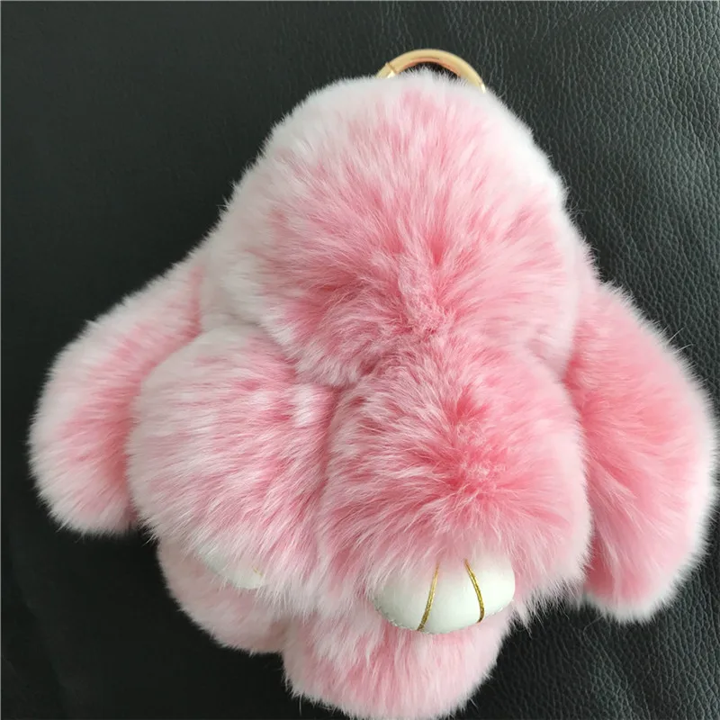 Pink frost Magicfur-1 шт. 15 см " Мороз Настоящий мех кролика милый кролик игрушка брелок сумка Жук Шарм брелок pendan аксессуары - Цвет: Pink frost
