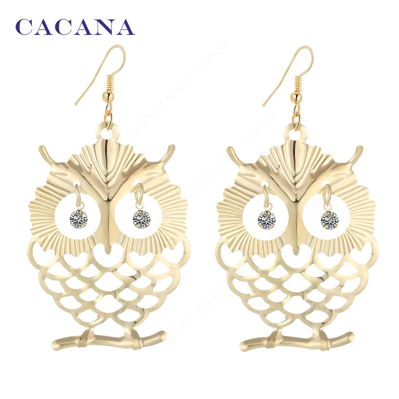 Женские серьги в форме совы. Золотой цвет | Украшения и аксессуары