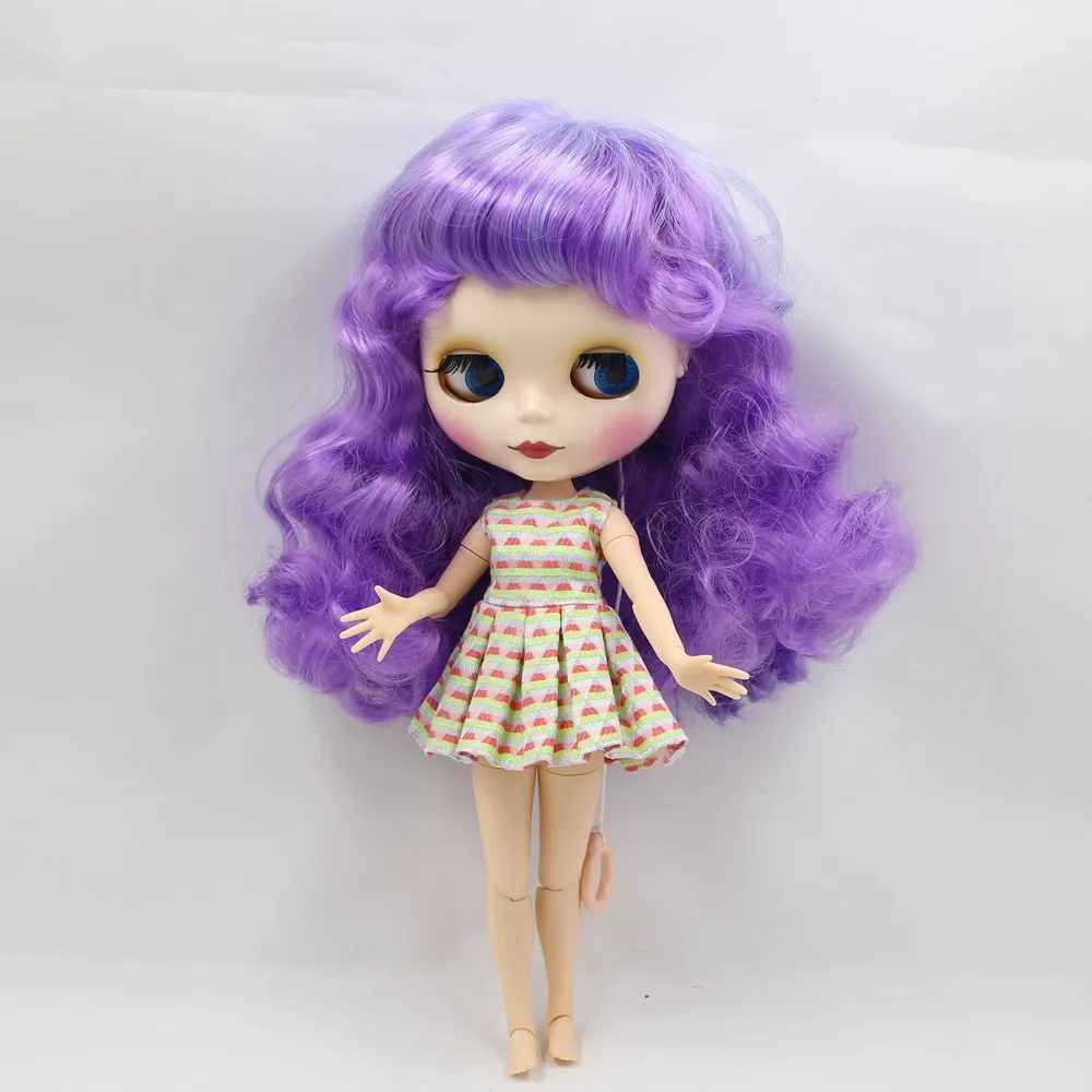 Кукла Blyth ICY DBS 1/6 Обнаженная кукла кудрявые смешанные цвета пурпурные и синие