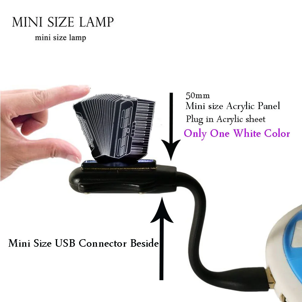 Mini USB Lamp Новинка аккордеон светодиодный ночник USB переключатель сенсорный Многоцветный 3D настольная лампа Удаленная детская игрушка подарок на день рождения для девочек - Испускаемый цвет: Mini USB Lamp