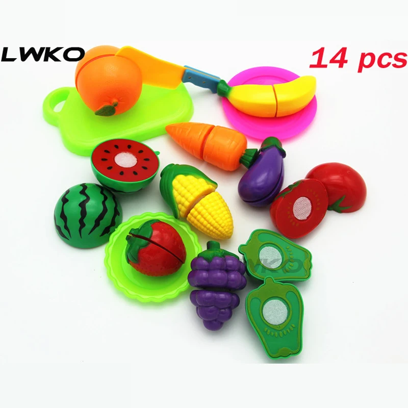 LWKO 14 шт. режущие игрушки для фруктов овощей кухни готовки ролевые игры детские
