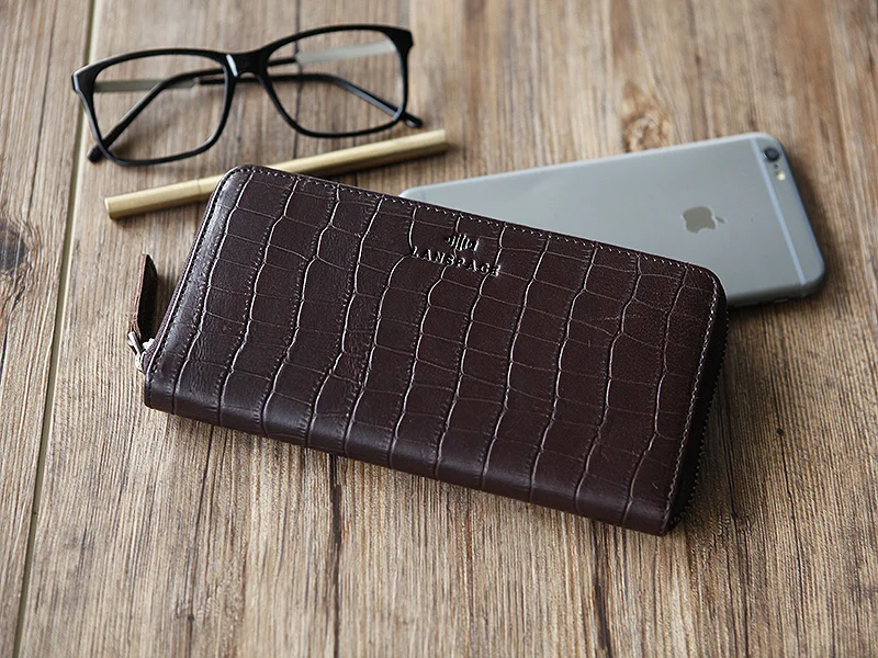 Кошелек LANSPACE из натуральной кожи модные мужские кошельки от известного