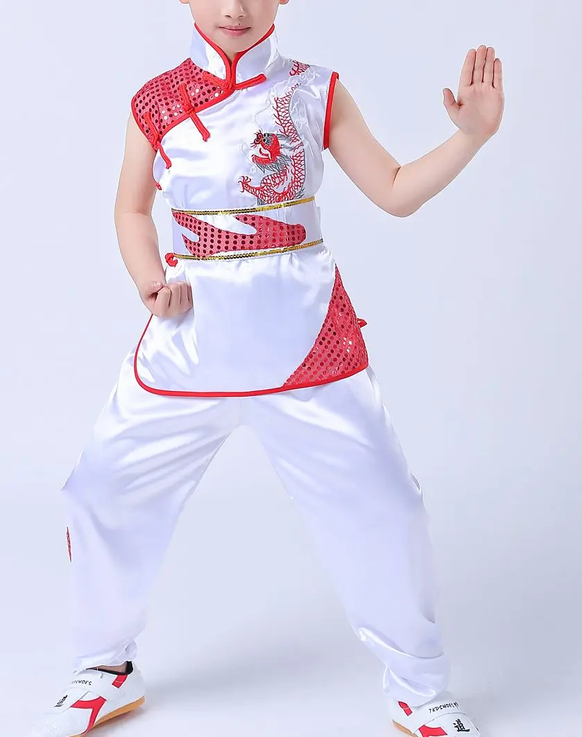 Униформа для детей и взрослых без рукавов с вышивкой в виде дракона униформа