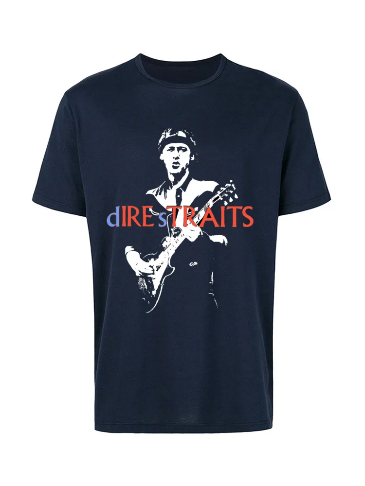 Футболка в стиле хип-хоп для гитары Rock Dire Straits, высокое качество, круглый воротник, хлопок, дышащие топы и футболки, мужские популярные футболки