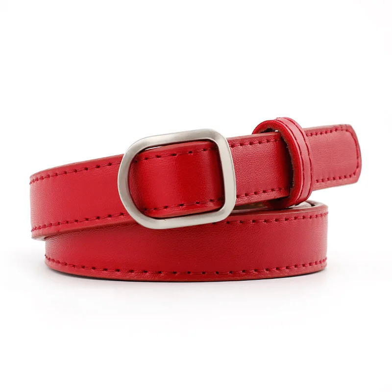 

D buckle Buckles Belt female deduction silvery buckle belts for women fashion students simple New Casual Leather Metal Strap