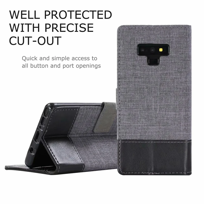 Canvas Leather Case For Samsung Galaxy A3 A5 A7 A6 A8 Plus J8 J2 C5 C7 C9 Pro S7 Edge S8 S9 Note 8 9 PU Cover |