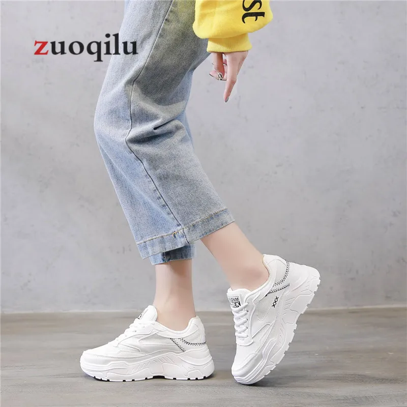 Женская Повседневная обувь модель 2019 года белая дышащая повседневная на