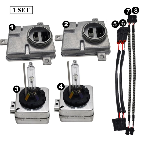 SUKIOTO 55W D1S Xenon HID Kit D3S Canbus балласт комплект HID фары D3S 4300K 5000K D1S 6000K 8000K hid ксеноновая лампа фары D1R D3R - Испускаемый цвет: 1 Full Kit Set