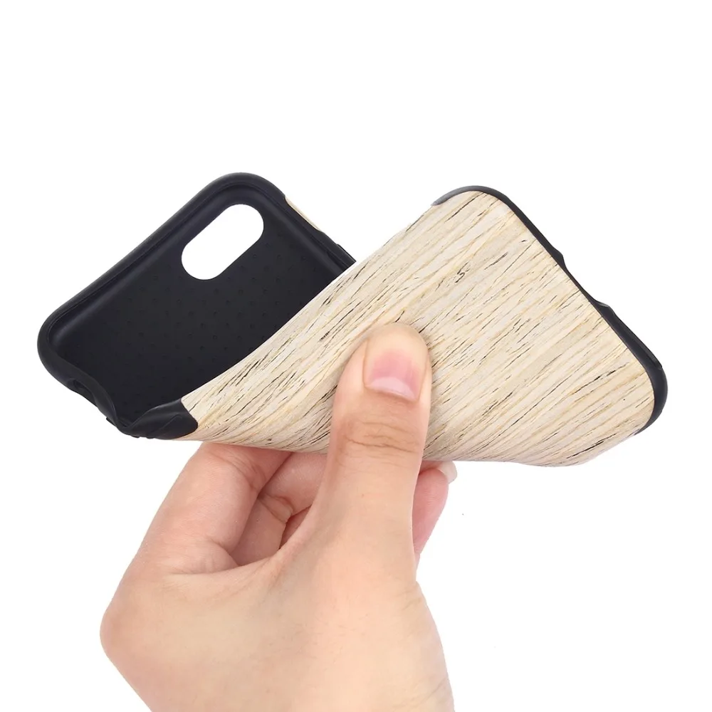 For iPhone 7 Teak Wood Grain Paste Skin Soft TPU Protective Case for Plus | Мобильные телефоны и аксессуары