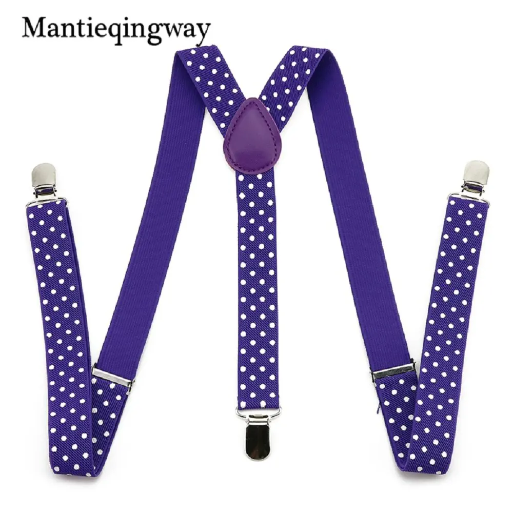 Mantieqingway костюм унисекс подтяжки галлусы с 3 зажимами мужские Регулируемые подтяжки повседневные эластичные ремни для женщин Рубашка Подвязки - Цвет: purple