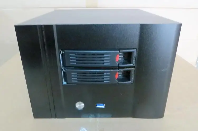 Серверный корпус NAS малое хранилище 2-bay ITX алюминиевая панель NVR чехол для