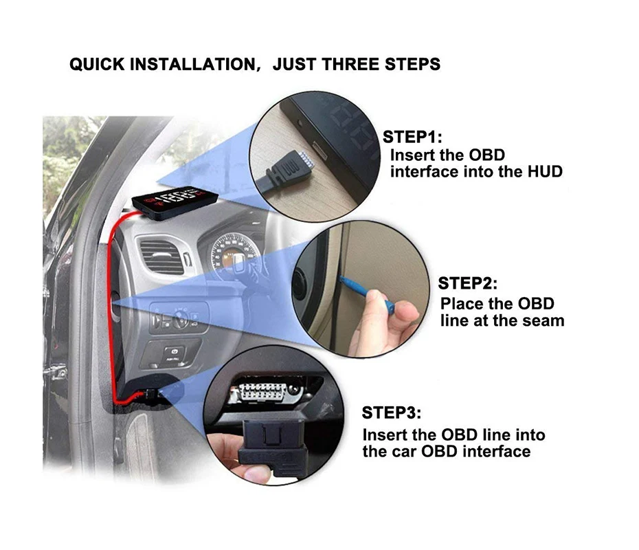 Junsun A100 автомобилей HUD Head Up Display OBDII OBD2 спидометр автомобиля скорость проектор на