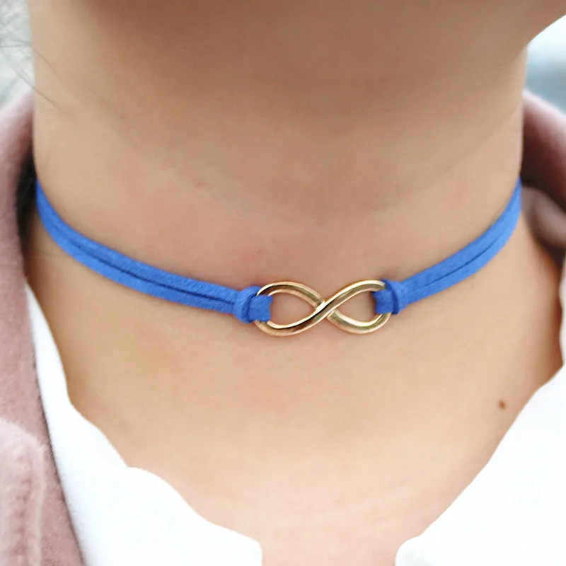 Ожерелье N2030 ожерелье-чокер из кожи и замши | Украшения аксессуары