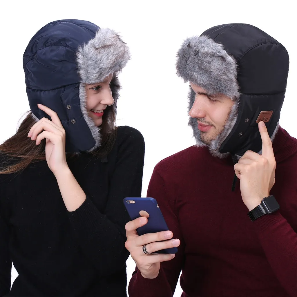 Музыкальная Bluetooth шляпка с стерео наушниками гарнитура динамик беспроводные теплые спортивные музыкальные наушники гарнитуры Handfree холодные шапки Mic