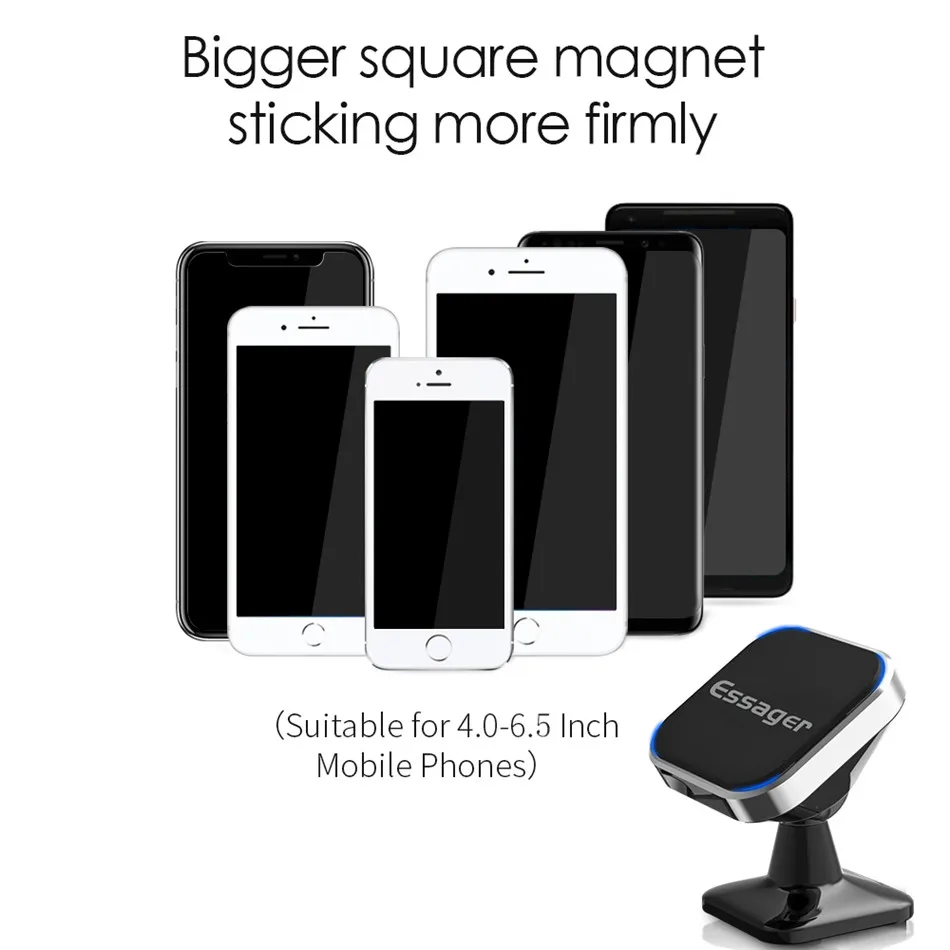 Магнитный автомобильный держатель телефона Essager для iPhone Xiaomi Samsung крепление на
