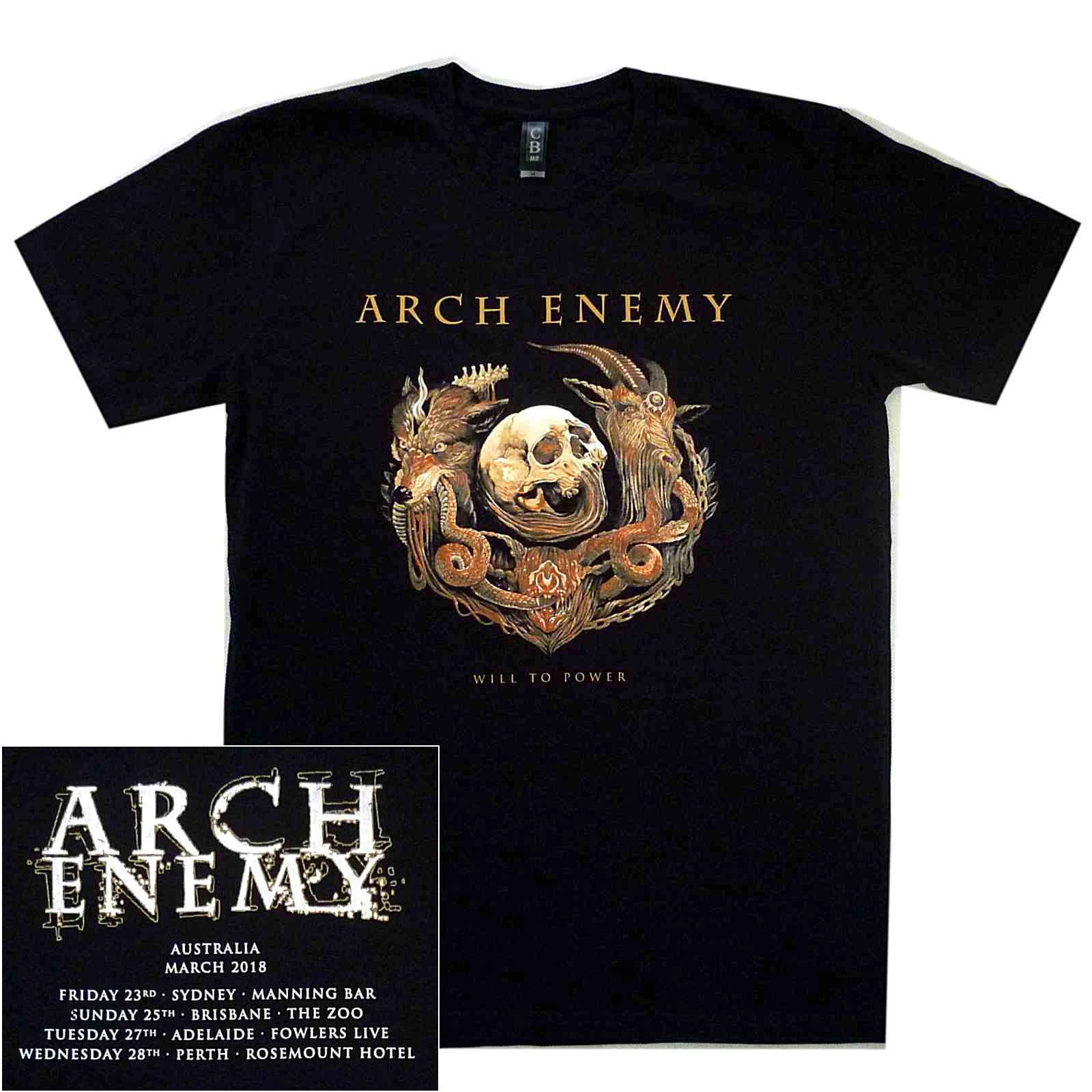 Arch Enemy Will To Power Aust Tour рубашка S 3XL футболка с металлической лентой Новинка 100% хлопок